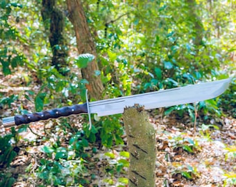21 Inches Blade Hand Forged Full Tang Viking Sword, Survival sword, Balanced Water Tempered Sharpen knife, Carbon Steel, Ready To Use