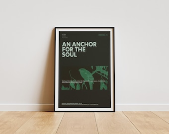 Affiche biblique « Une ancre pour l’âme » | Hébreux 6:19 | Décoration murale chrétienne | Espoir