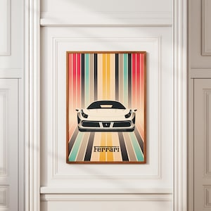 Ferrari poster - Wall Art - Home Decoration - Colourful