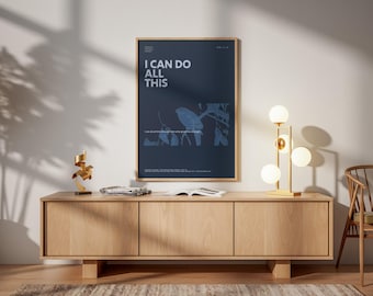 Affiche « Je peux tout faire » (Philippiens 4:13) | Décoration murale chrétienne | Encouragement