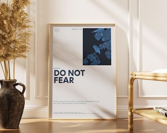 Affiche biblique « N’ayez pas peur » | Isaïe 41:10 | Décoration murale chrétienne | Encouragement