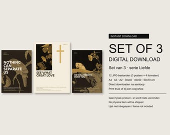 Set of 3 Bible Verse Prints | Nothing Can Separate Us, See What Great Love, He Will Rejoice Over You | Digital Download | Love