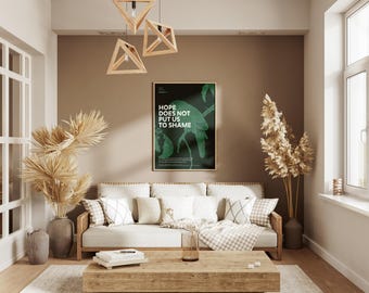 L’espérance ne trompe point | Affiche biblique Romains 5:5 | Décoration murale chrétienne | Espoir