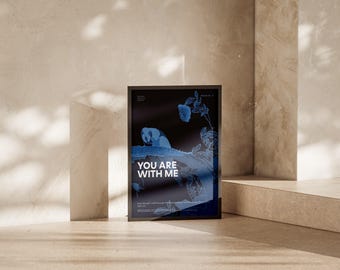 Affiche « Tu es avec moi » avec verset biblique | Psaume 23:4 | Décoration murale chrétienne | Encouragement