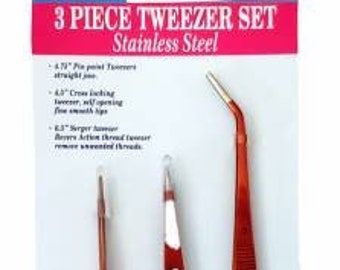 Rose Tweezer Set 3pc