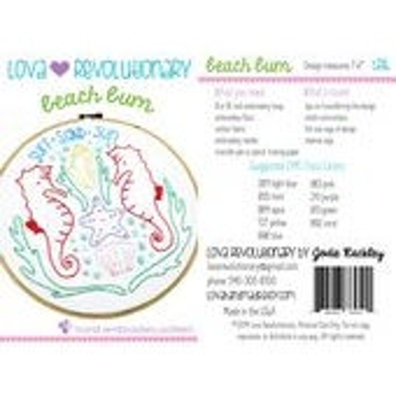 Beach Bum Embroidery Pattern by Lova Revolutionary