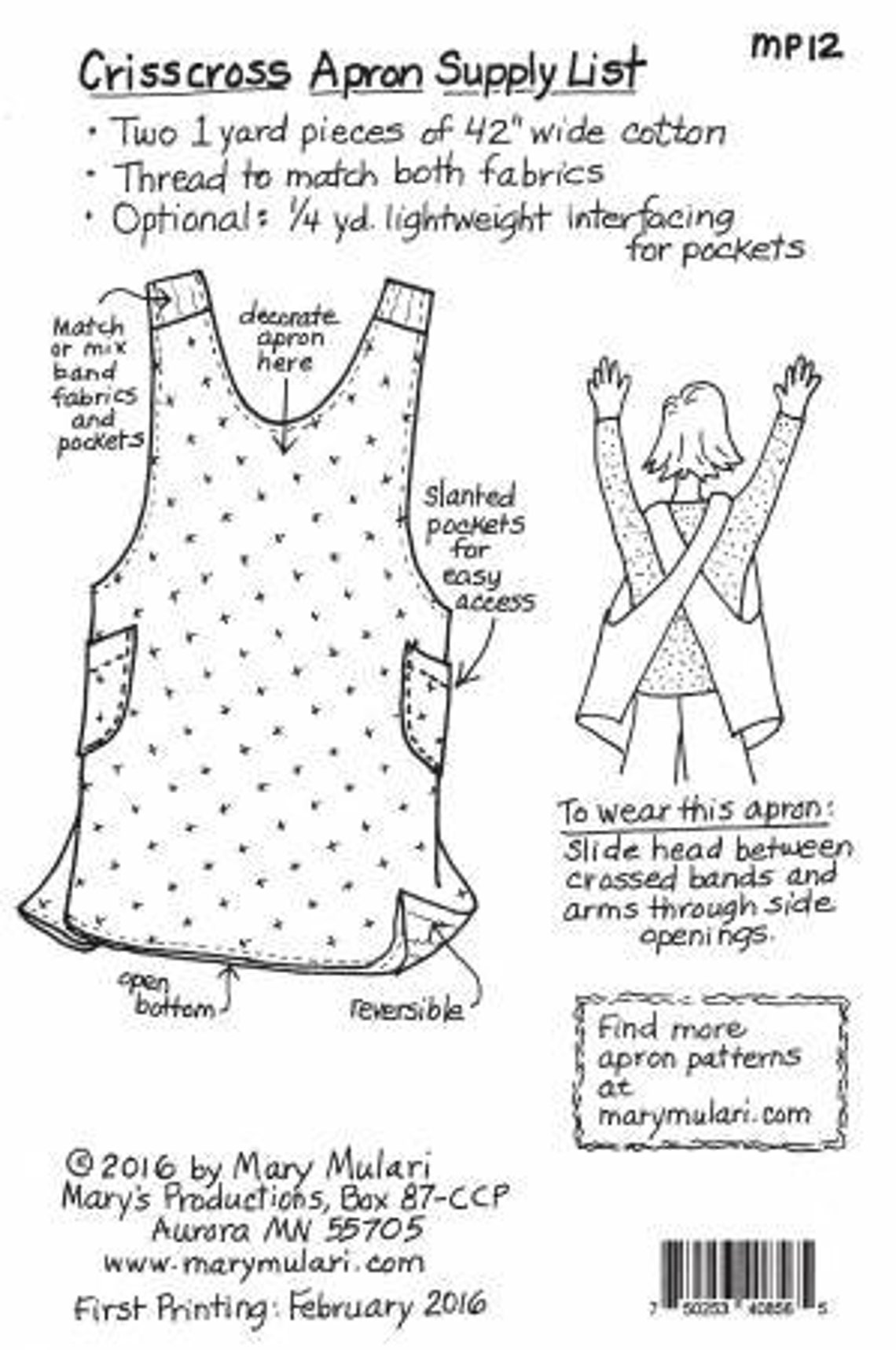 Criss Cross Apron Pattern | Etsy