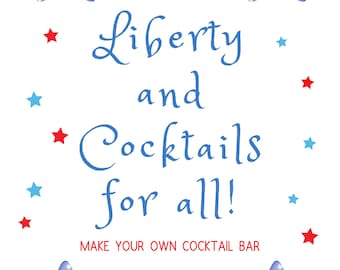 4 juli-fest Cocktailbarskylt