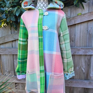 Adult Franken-Coat, unique upcycled vintage blanket coat