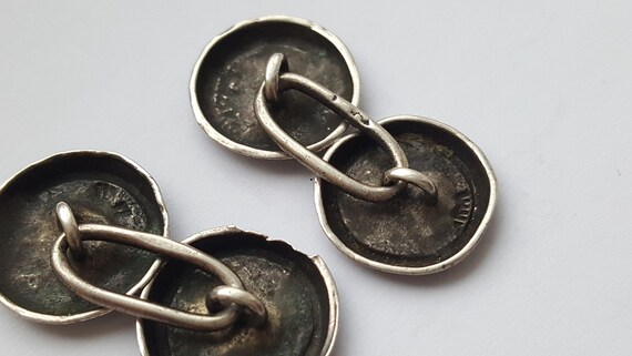 Antique POST MEDIEVAL solid silver pair of King C… - image 5