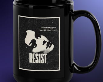 Feminist Resist Mug: Grunge Protest Art - Powerful Statement