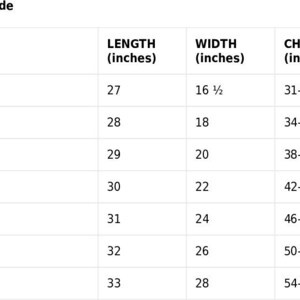 sizing chart