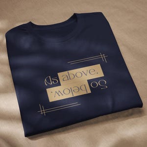 As Above, So Below T-Shirt: Esoteric Bronze-on-Blue Tee