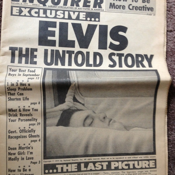 Elvis the untold story - National Enquirer from 6 Sept 1977