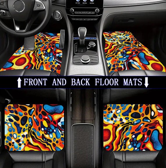 Vibrant Car Floor Mats Unique Abstract Design for a Pop of Color Etsy