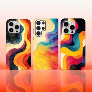 Retro phone case, abstract phone case, Samsung s21/ iPhone 15 pro maxcase, and others, Tough case