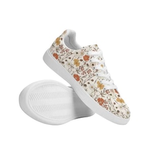 Floral canvas sneakers for women, Adult Lightweight  Low Top Canvas Shoes