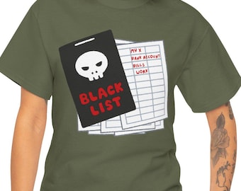 Edgy Black List T-Shirt - Perfekt für Freizeitkleidung, Geschenk für Freunde, Einzigartiges Statement Shirt, lustiges grafisches T-Shirt, ideal für Geburtstage, Halloween