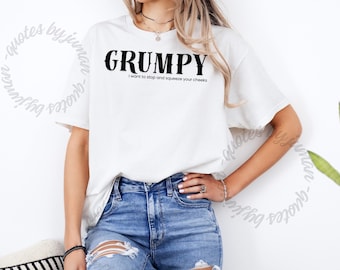 Camiseta con gráfico de gruñón: camiseta unisex de algodón grueso, camiseta divertida con humor