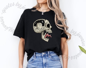 Skull Graphic T-Shirt | Unisex Heavy Cotton Tee | Skeleton Shirt | Gothic Casual Top | Bold Graphic Tee