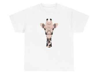 Giraffe Graphic Tee, Cute Animal Shirt, Fun Gift for Animal Lovers, Casual Wear, Birthday Present, Unisex Cotton T-Shirt