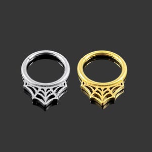 Spider Web Hinged Segment Clicker Ring | G23 Grade Titanium | 16G (1.2mm) | Available in Titanium and Gold PVD | Gift For Her