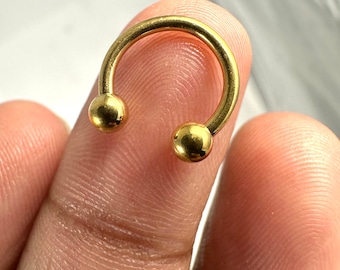 316L Surgical Steel Externally Threaded Circular Barbell - 16G (1.2mm) and 14G (1.4mm) - Available in Gold Anodized - Multiple Sizes