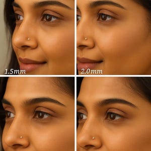 9K Rose Gold Nose Stud - Minimalist Handmade 22G (0.6mm) Gauge Ball End Piercing Jewelry - Nose Bone Stud 9K Solid Gold - Gift for Women image 5