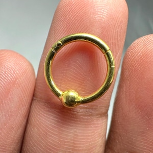 BCR Style Segment Clicker Ring - 925 Sterling Silver - 16G(1.2mm) - 8mm and 10mm Diameter - Silver, Gold-Plated and Rose Gold-Plated Options