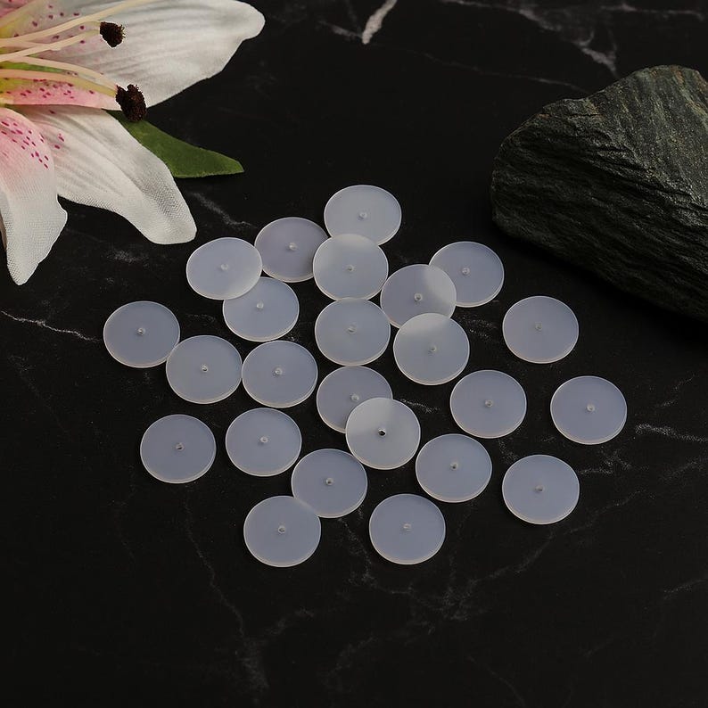 Discos de cicatrización para piercings esterilizados con óxido de etileno (EO) / TPE suave y transparente de grado médico / 3 mm, 5 mm, 6 mm / Estériles con óxido de etileno / Silicona suave y transparente imagen 1