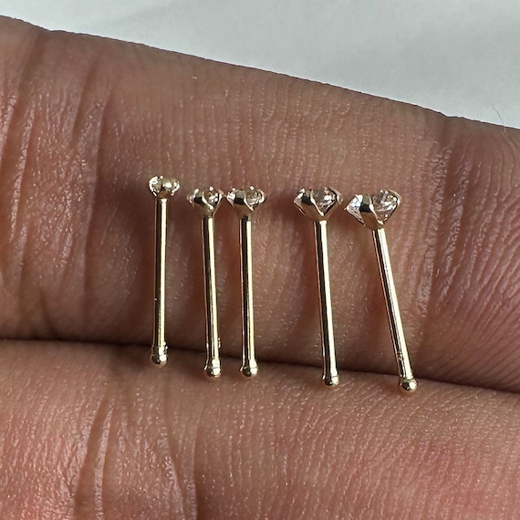 Clous de Nez Coudés en L en Or Jaune 9 Carats
