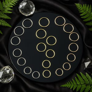 Gold Segment Clicker Ring - 9K/14K Solid Yellow/White/Rose Gold - 20G 0.8mm  - Handmade Thin Sleeper Earrings - Minimalist Hoops Single Pc.