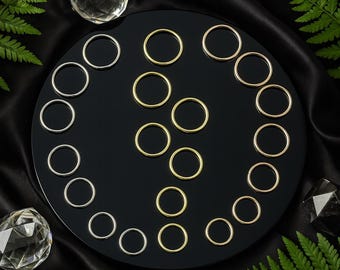 Gold Segment Clicker Ring - 9K/14K Solid Yellow/White/Rose Gold - 20G 0.8mm  - Handmade Thin Sleeper Earrings - Minimalist Hoops Single Pc.