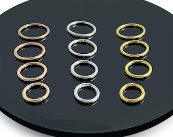 Hinged Segment Nose Ring 925 Sterling Silver Septum Clicker Ring Daith Hoop 16G/1.2mm - Plain Silver/Gold Plated Classic Segment Clicker