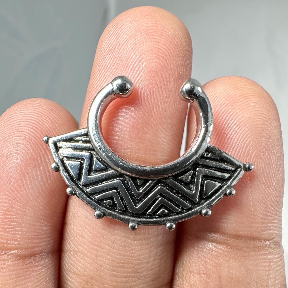 2 Pezzi/set Anello Falso Di Cerchio Di Naso Di Setto Dell'acciaio - Foto 9