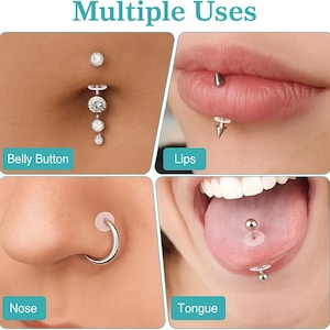 Discos de cicatrización para piercings esterilizados con óxido de etileno (EO) / TPE suave y transparente de grado médico / 3 mm, 5 mm, 6 mm / Estériles con óxido de etileno / Silicona suave y transparente imagen 8