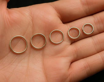 Aro nasal sin costuras de oro macizo de 9K/14K para tabique nasal - Aro nasal de 20 g - Piercing para hélix en oro amarillo/blanco/rosa - Pequeños aros para cartílago