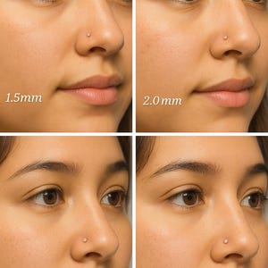 9K Rose Gold L-Bend Nose Stud – Handmade CZ Nose Pin image 6