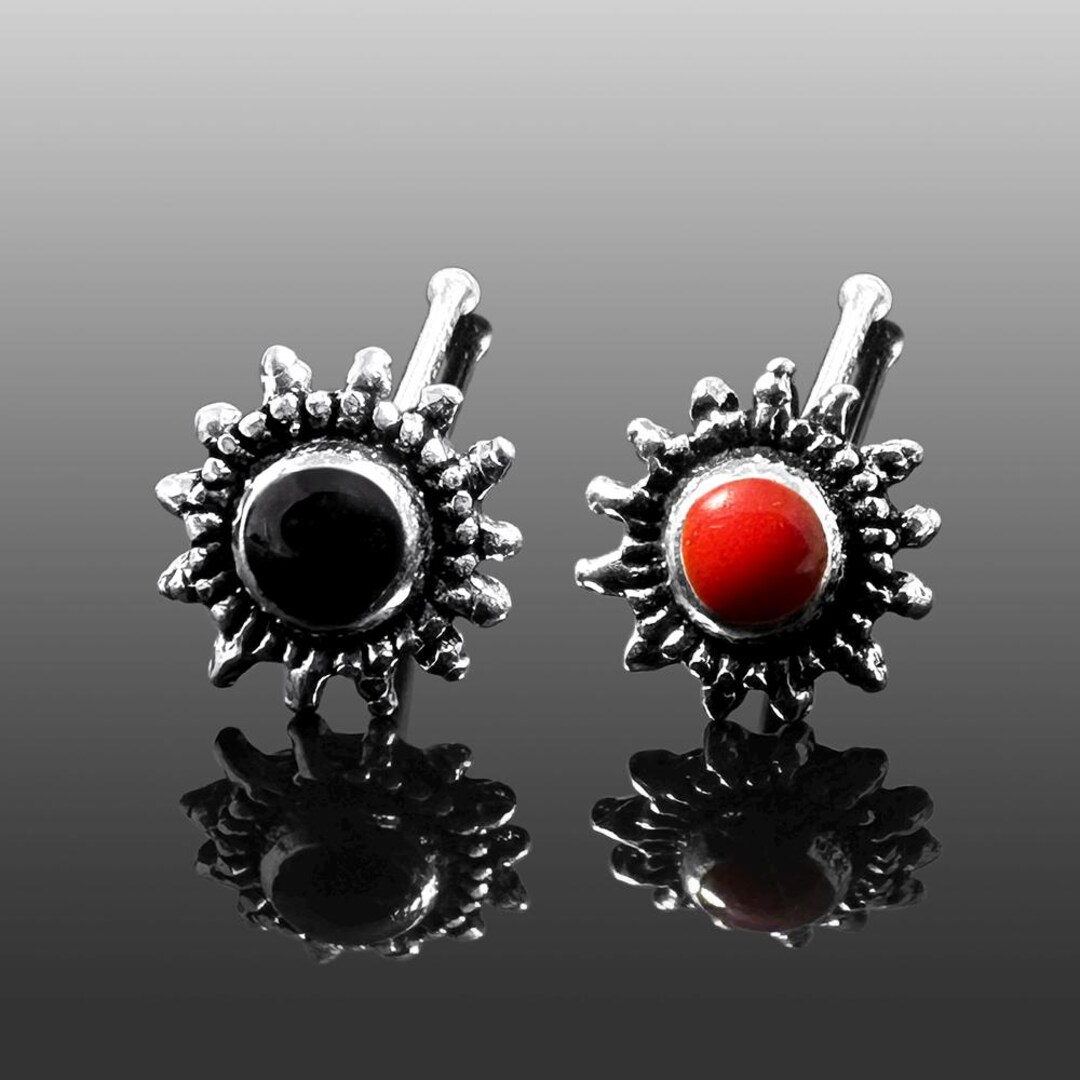 バリスタイル オキシダイズド スターリングシルバー ノーズスタッド