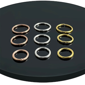 Hinged Segment Clicker Ring 925 Sterling Silver - 18G/1mm - Gold Plated Nose Ring - Classic Hoop Septum/Conch/Helix/Cartilage/Daith/Tragus