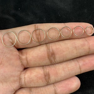 9K/14K Gold Ring Hoop for Nose and Ear Piercing 22G Solid Gold - Handmade Seamless Hinged Segment Ring Gift for Women Yellow/White/Rose Gold