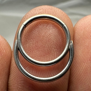 Doppelring aus chirurgischem Stahl 316L Segment Clicker Ring - 16G (1.2 mm) -Septum Piercing - Stahl, Gold PVD und Roségold PVD - Mehrere Größen