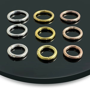 925 Sterling Silver Segment Clicker Ring - 14G (1.6mm) Nose Septum Clicker - Silver/Gold/Rose Gold Plated - Classic Hinged Nose & Ear Hoops