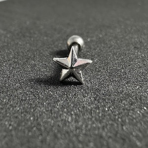Tiny Star Ear Stud 316L Surgical Steel 16G/1.2mm Ear Stud Tragus/Helix/Cartilage/Earlobe Minimalist Ear Piercing Unisex Star Barbell Lip Ear