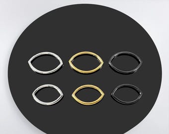 Anneau segmenté articulé ovale - Piercing daith au septum en acier chirurgical 316L