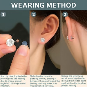 Discos de cicatrización para piercings esterilizados con óxido de etileno (EO) / TPE suave y transparente de grado médico / 3 mm, 5 mm, 6 mm / Estériles con óxido de etileno / Silicona suave y transparente imagen 7