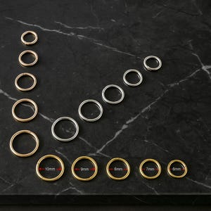 Aro para cartílago de la nariz, trago, oro macizo de 9 quilates/14 quilates, liso, sin costuras, oro amarillo, blanco y rosa, perforación de fosa nasal de 16 g, pendiente pequeño para hélix y tabique nasal.