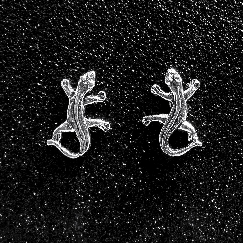 Orecchini A Forma Di Lucertola In Argento 925, Idea Regalo Per Amanti Di Gechi E Animali Esotici