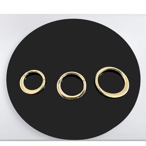 Oval Segment Clicker Ring Flat Profile – 14K Solid Gold Segment Ring 16G (1.2mm) Nose Piercing – 7mm/8mm/10mm Diameter Nose Septum Hoop Ring