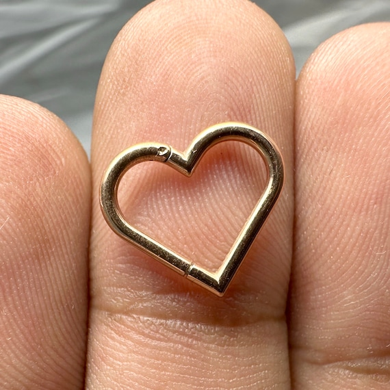 Heart Shaped Septum Clicker Ring Surgical Steel - 16G Hinged